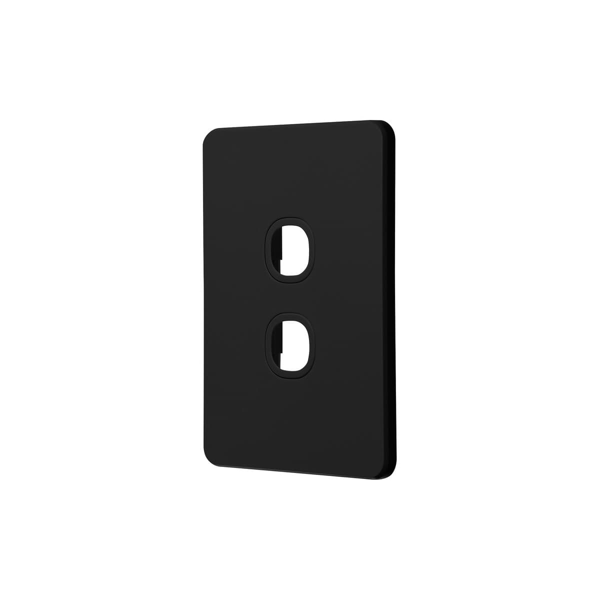 Vynco Metro 2 Gang Plate Only in Matte Black-img-2