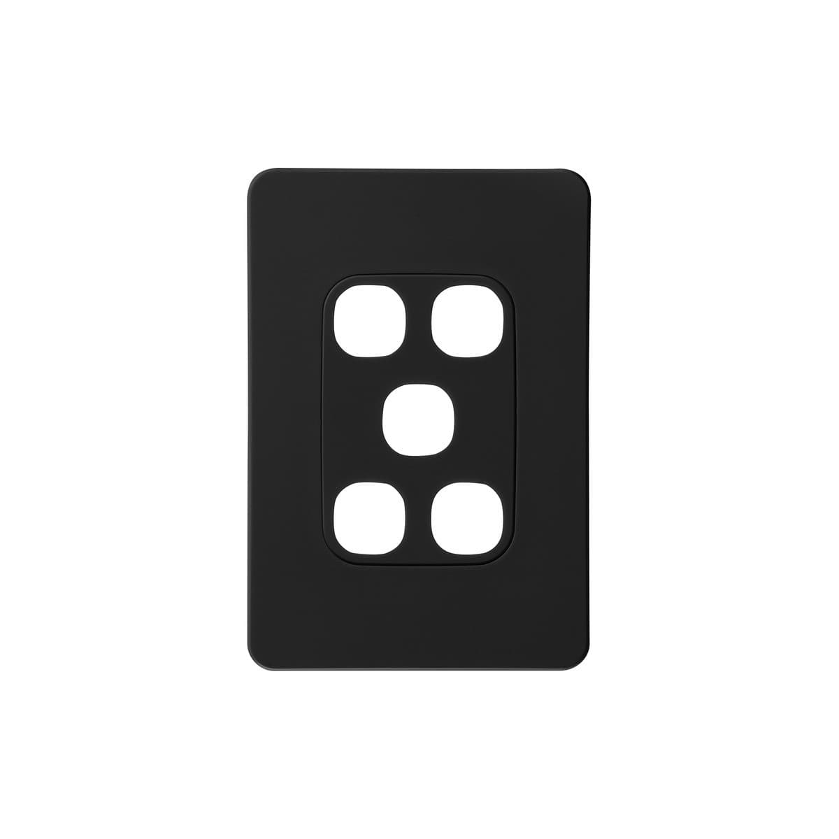 Vynco Metro 5 Gang Plate Only in Matte Black-img-1