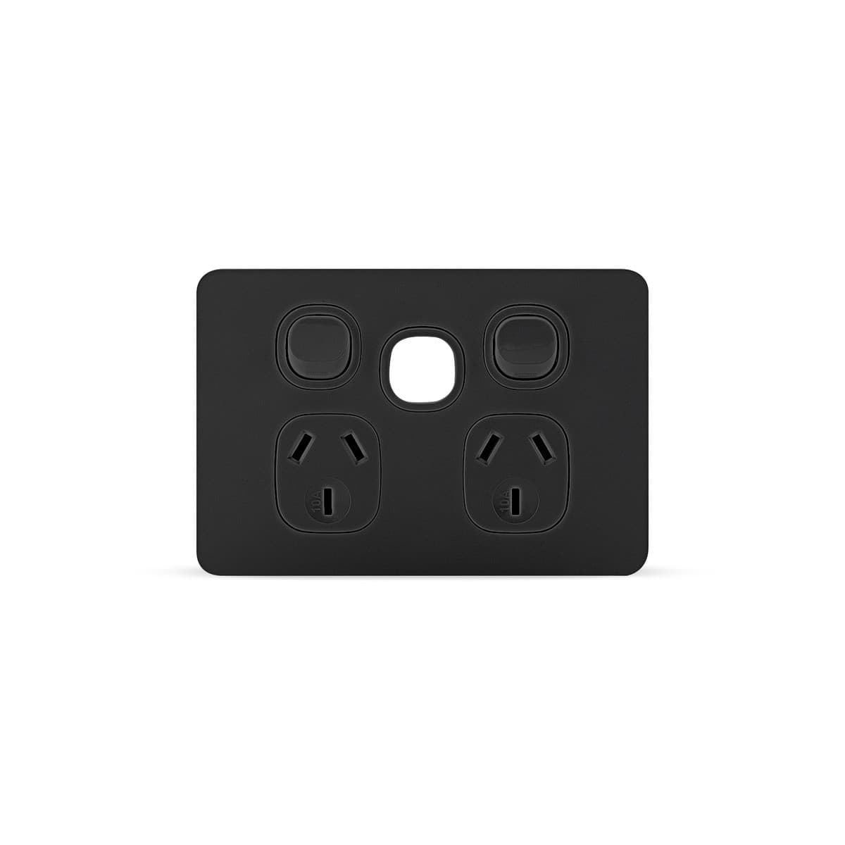 Vynco Metro Twin 10A GPO with Double USB Ports Only in Matte Black-img-1