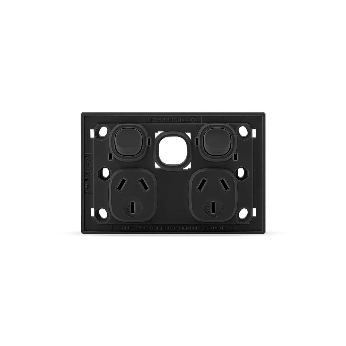 Vynco Metro Twin 10A GPO with Double USB Ports Only in Matte Black-img-3
