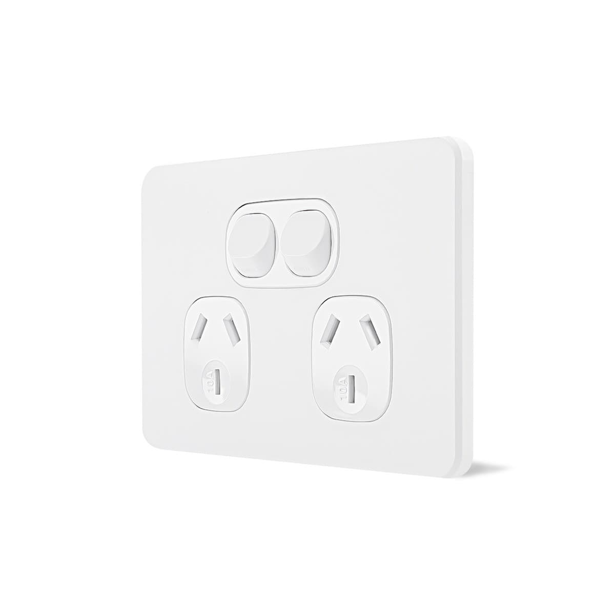 Vynco Urban Twin GPO Fascia Only in White-img-2