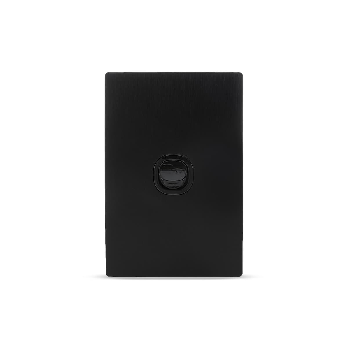 Vynco Urban 1 Gang Plate Fascia Only in Black Aluminium-img-1
