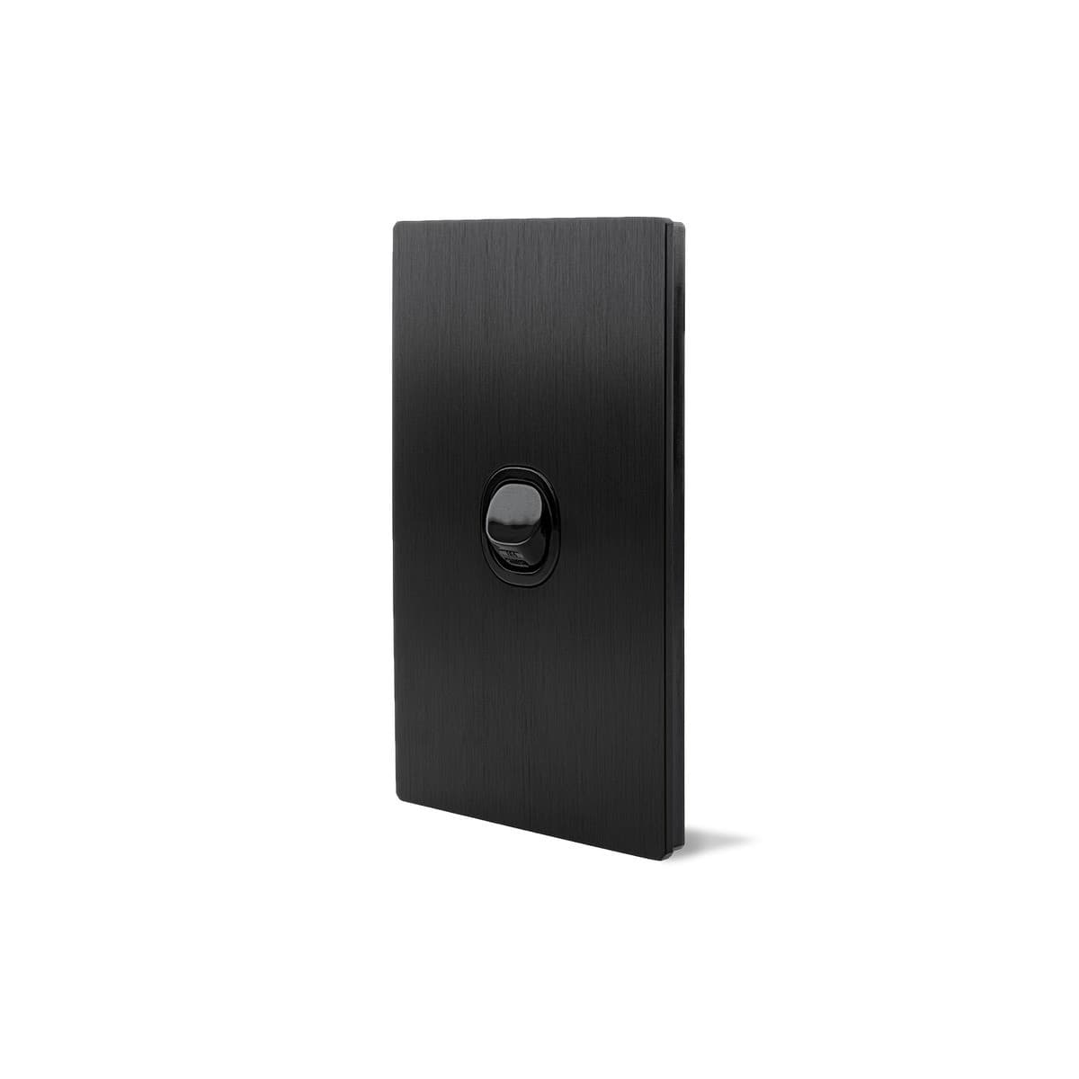 Vynco Urban 1 Gang Plate Fascia Only in Black Aluminium-img-2
