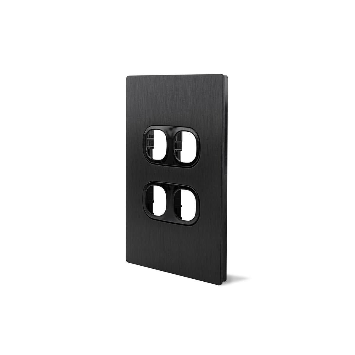 Vynco Urban 4 Gang Plate Fascia Only in Black Aluminium-img-2