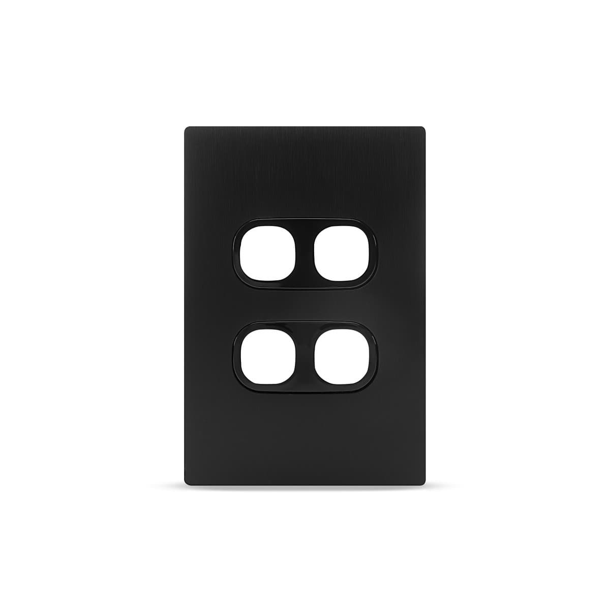 Vynco Urban 4 Gang Plate Fascia Only in Black Aluminium-img-5