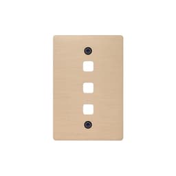 Buster + Punch 3 Gang Metal Grid Plate Only in Brass