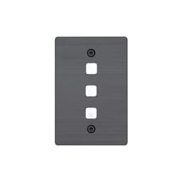 Buster + Punch 3 Gang Metal Grid Plate Only in Smoked Bronze