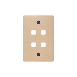 Buster + Punch 4 Gang Metal Grid Plate Only in Brass