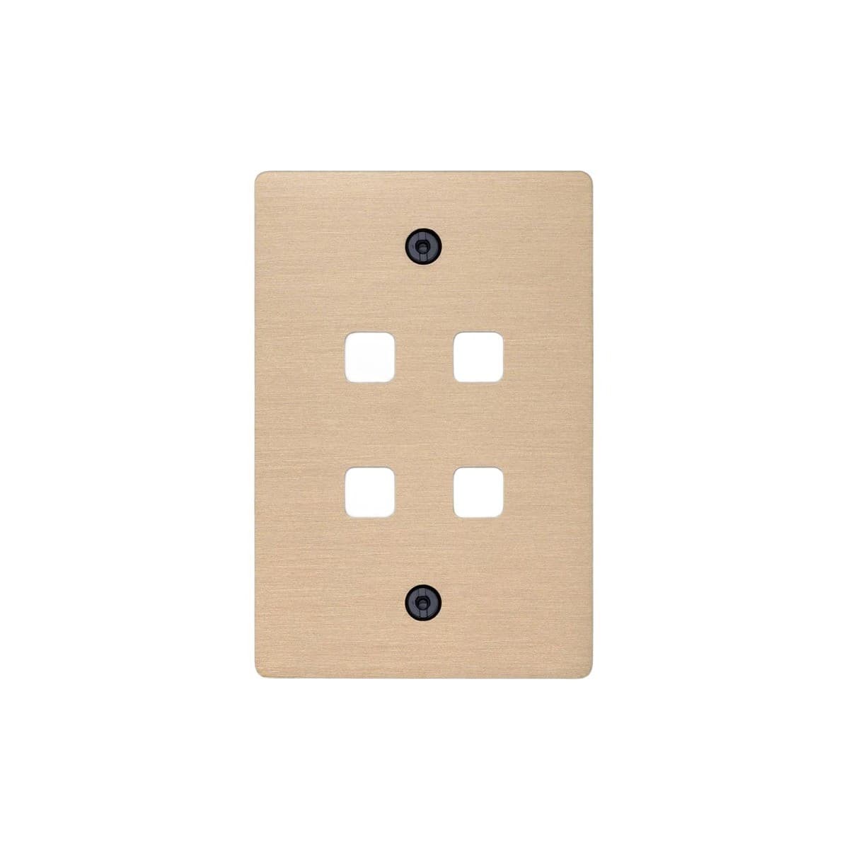 Buster + Punch 4 Gang Metal Grid Plate Only in Brass-img-1