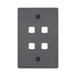 Buster + Punch 4 Gang Metal Grid Plate Only in Smoked Bronze