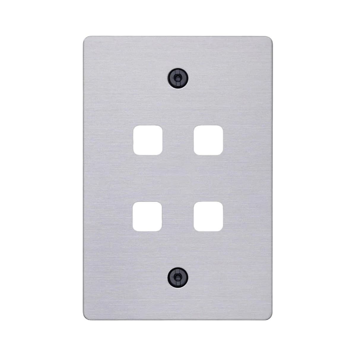 Buster + Punch 4 Gang Metal Grid Plate Only in Steel-img-1