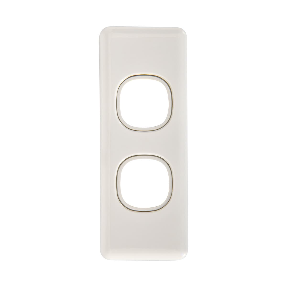 Lucci Power Gravity Architrave 2 Gang Plate Only in Gloss White-img-1