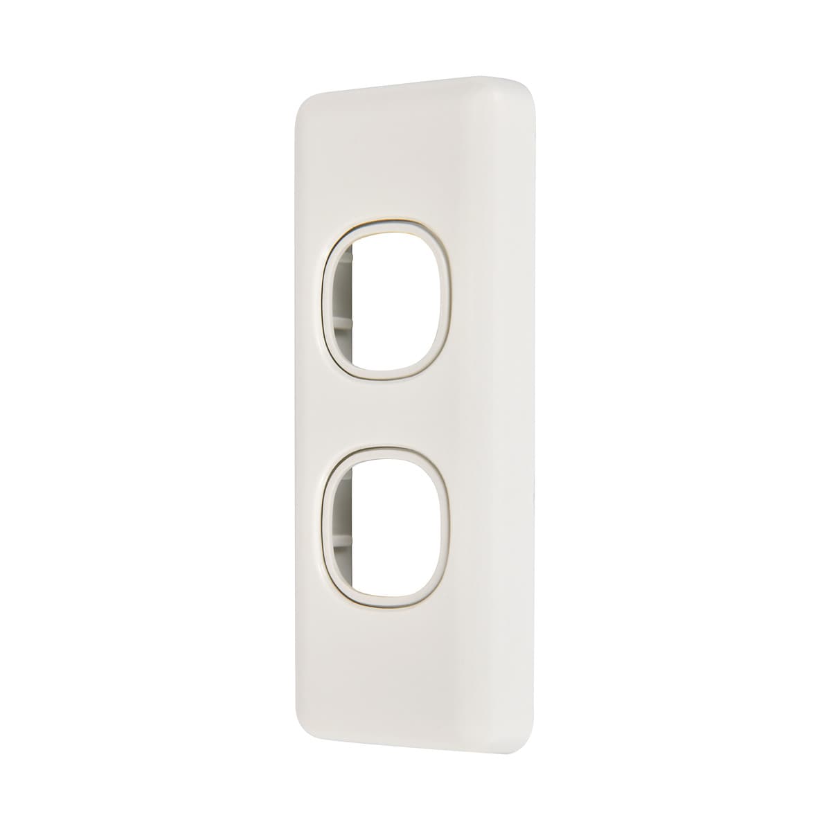 Lucci Power Gravity Architrave 2 Gang Plate Only in Gloss White-img-2