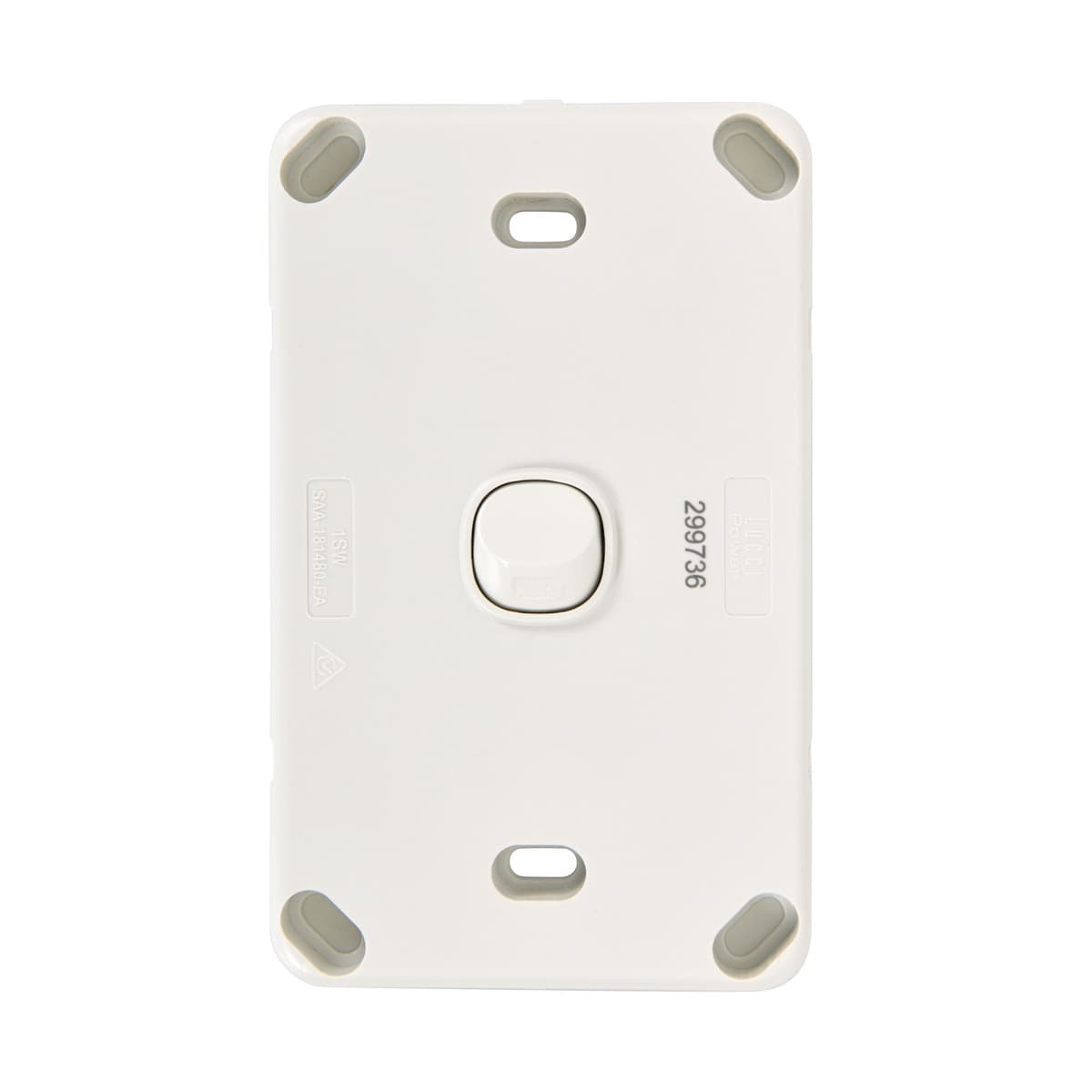 Lucci Power Gravity 1 Gang Switch in Gloss White-img-3