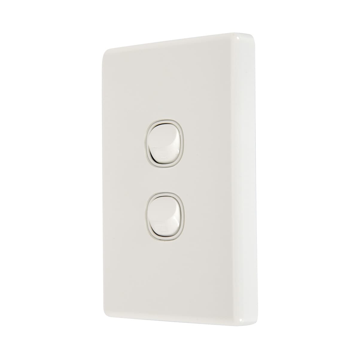 Lucci Power Gravity 2 Gang Switch in Gloss White-img-2