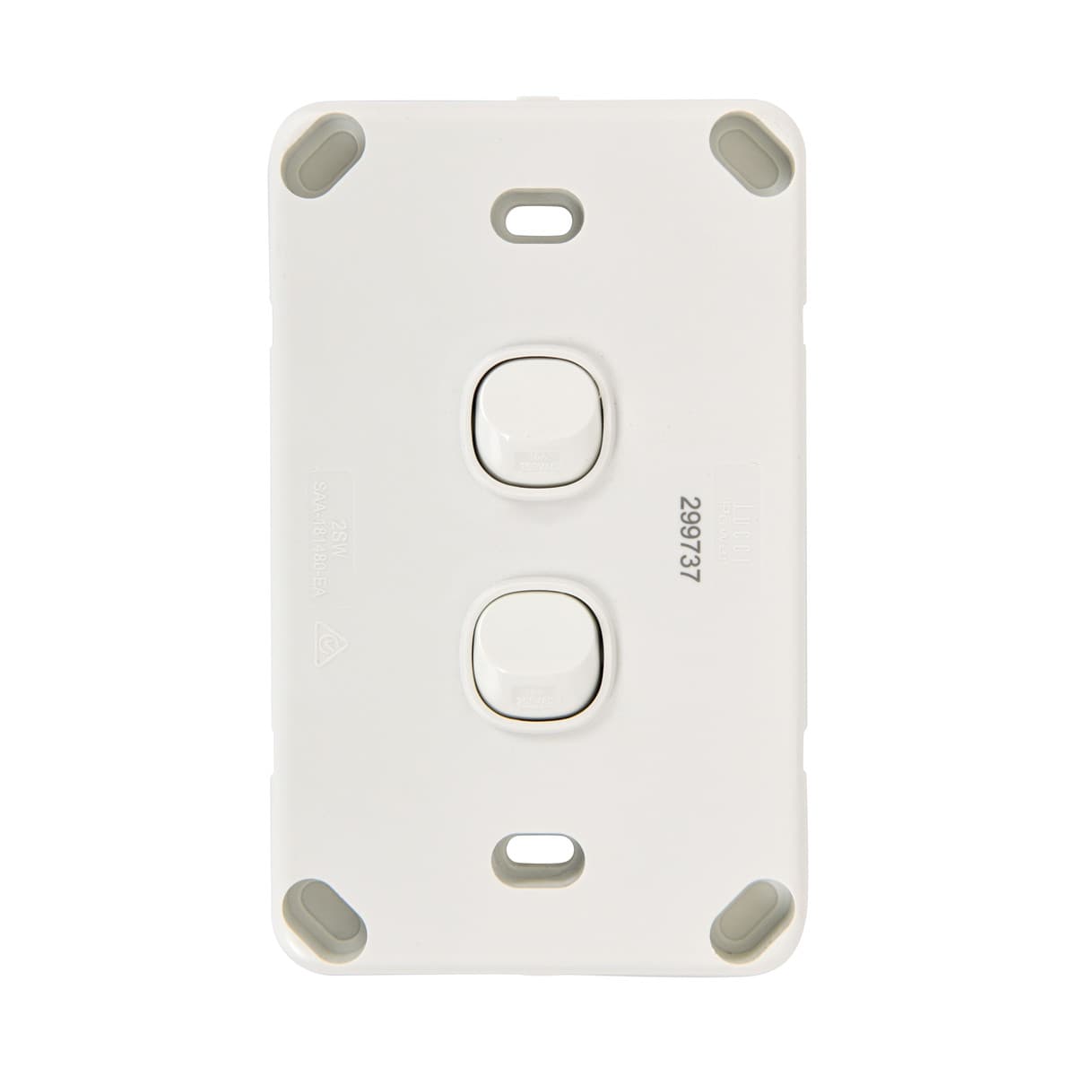 Lucci Power Gravity 2 Gang Switch in Gloss White-img-3