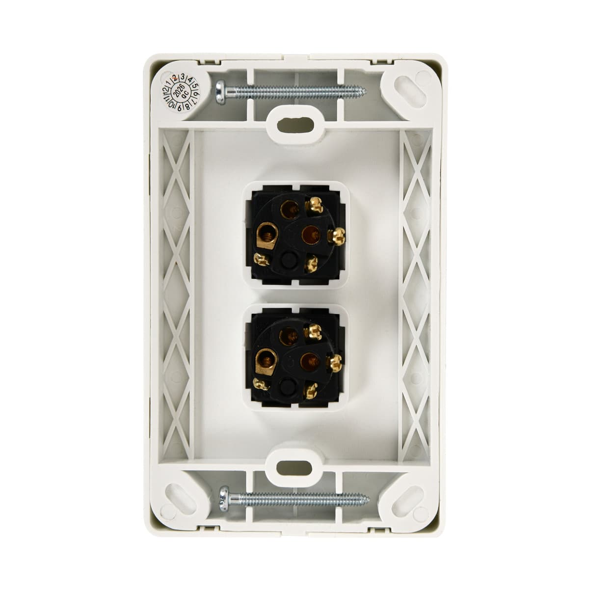 Lucci Power Gravity 2 Gang Switch in Gloss White-img-4