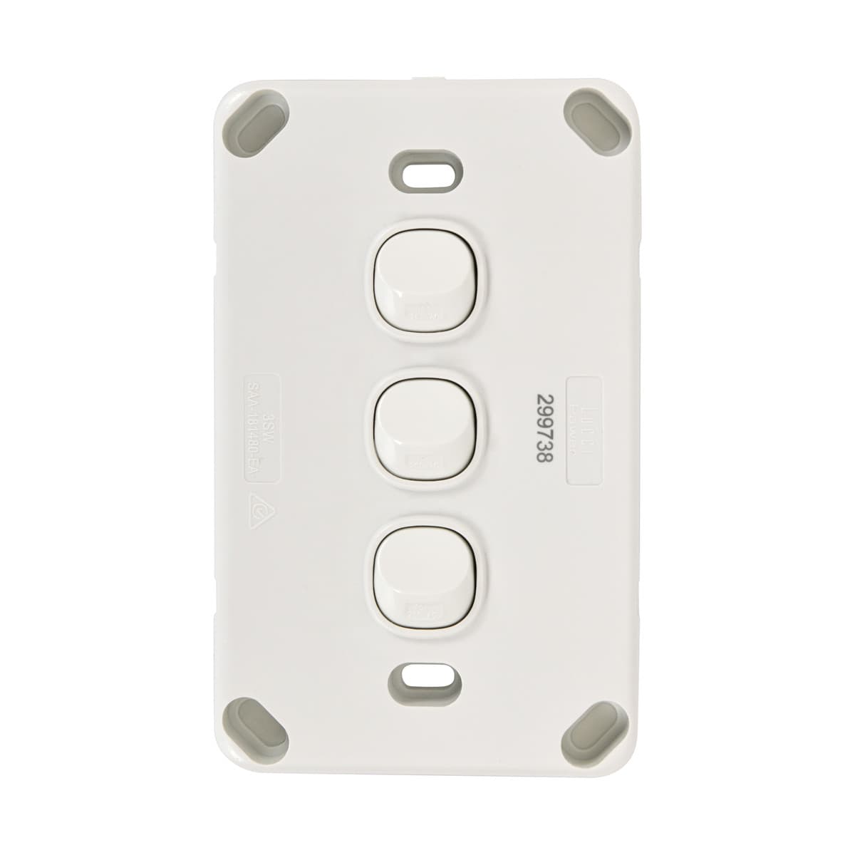 Lucci Power Gravity 3 Gang Switch in Gloss White-img-3