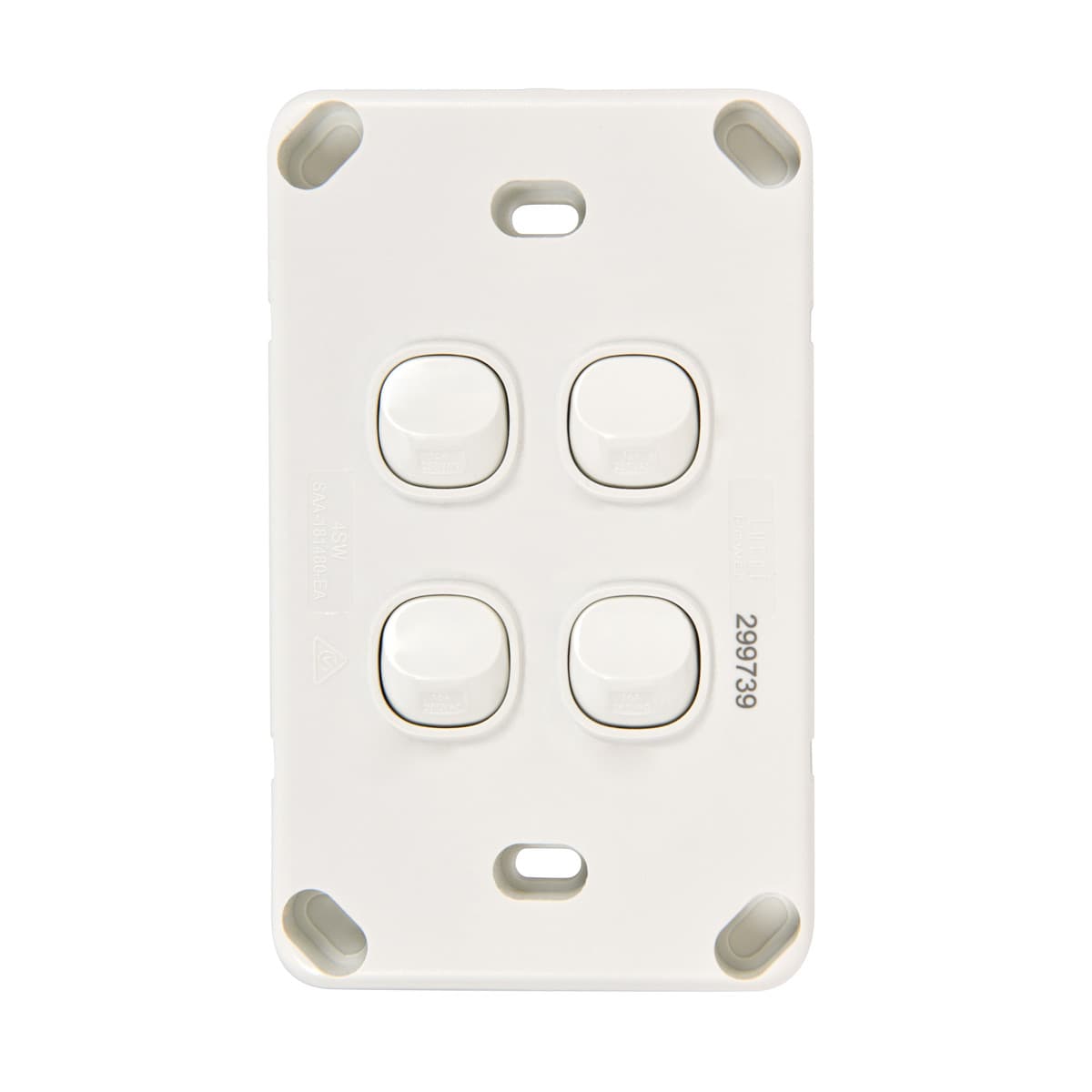 Lucci Power Gravity 4 Gang Switch in Gloss White-img-3
