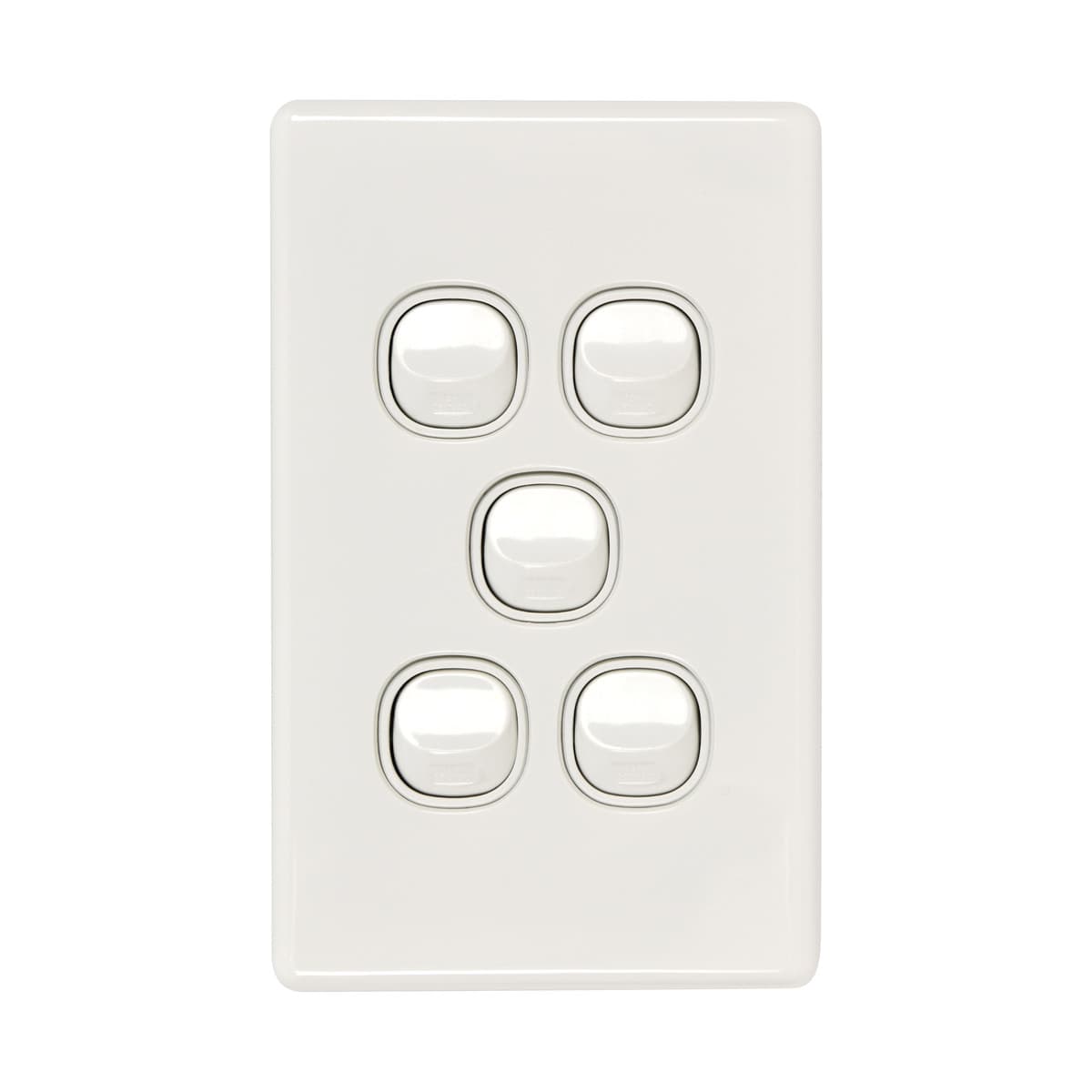 Lucci Power Gravity 5 Gang Switch in Gloss White-img-1