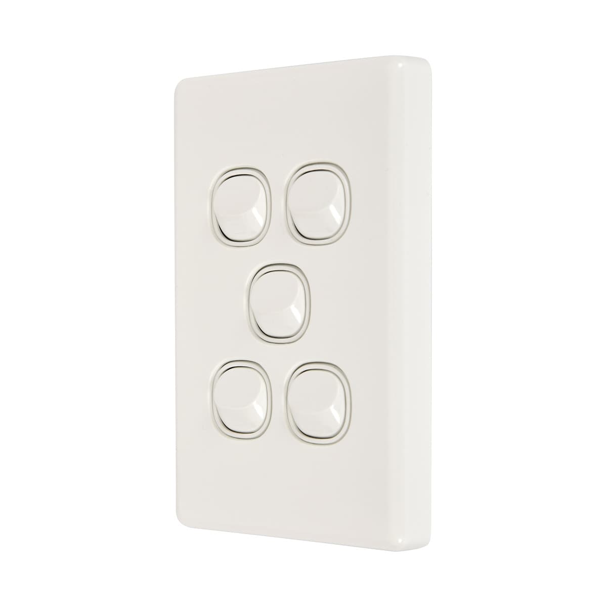 Lucci Power Gravity 5 Gang Switch in Gloss White-img-2