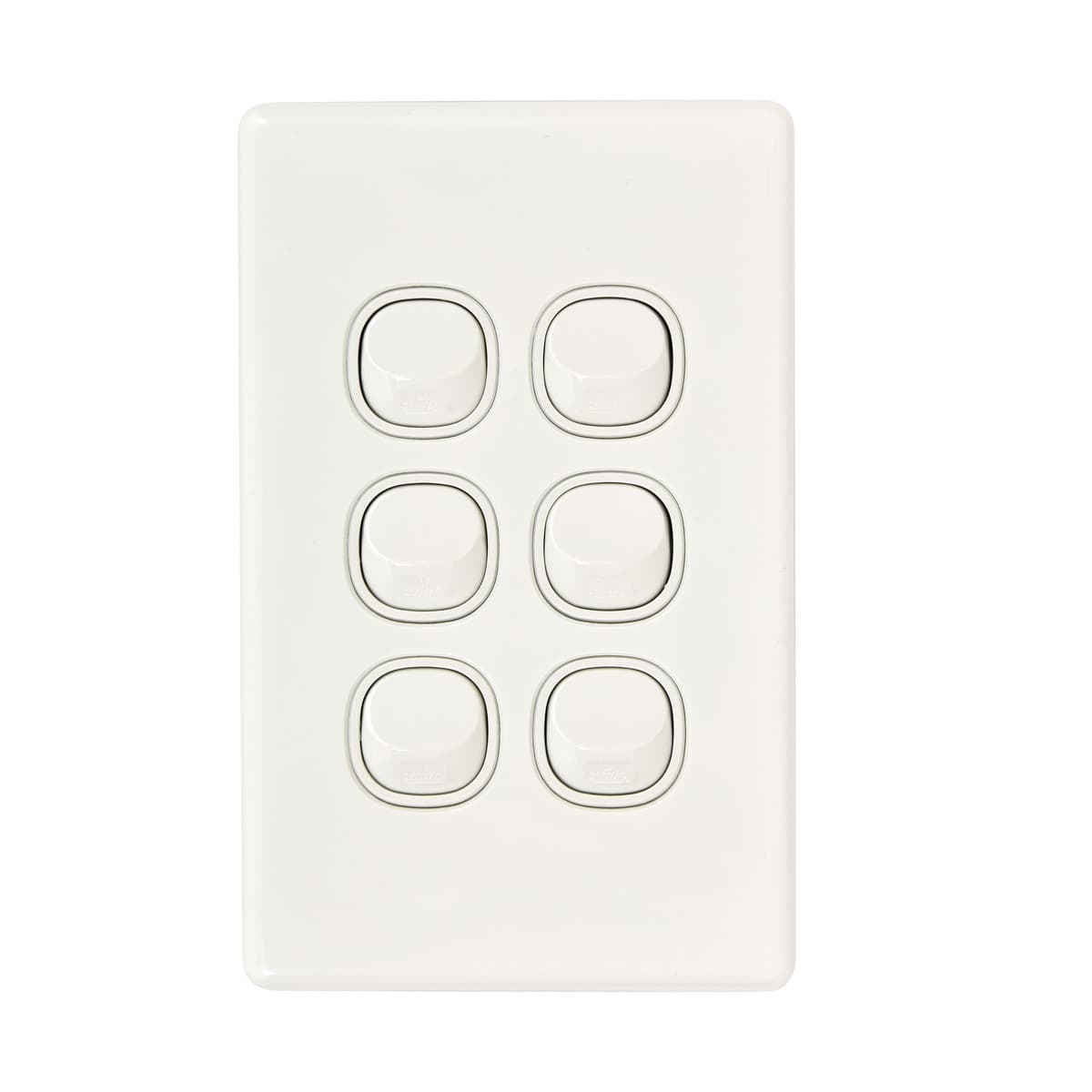 Lucci Power Gravity 6 Gang Switch in Gloss White-img-1
