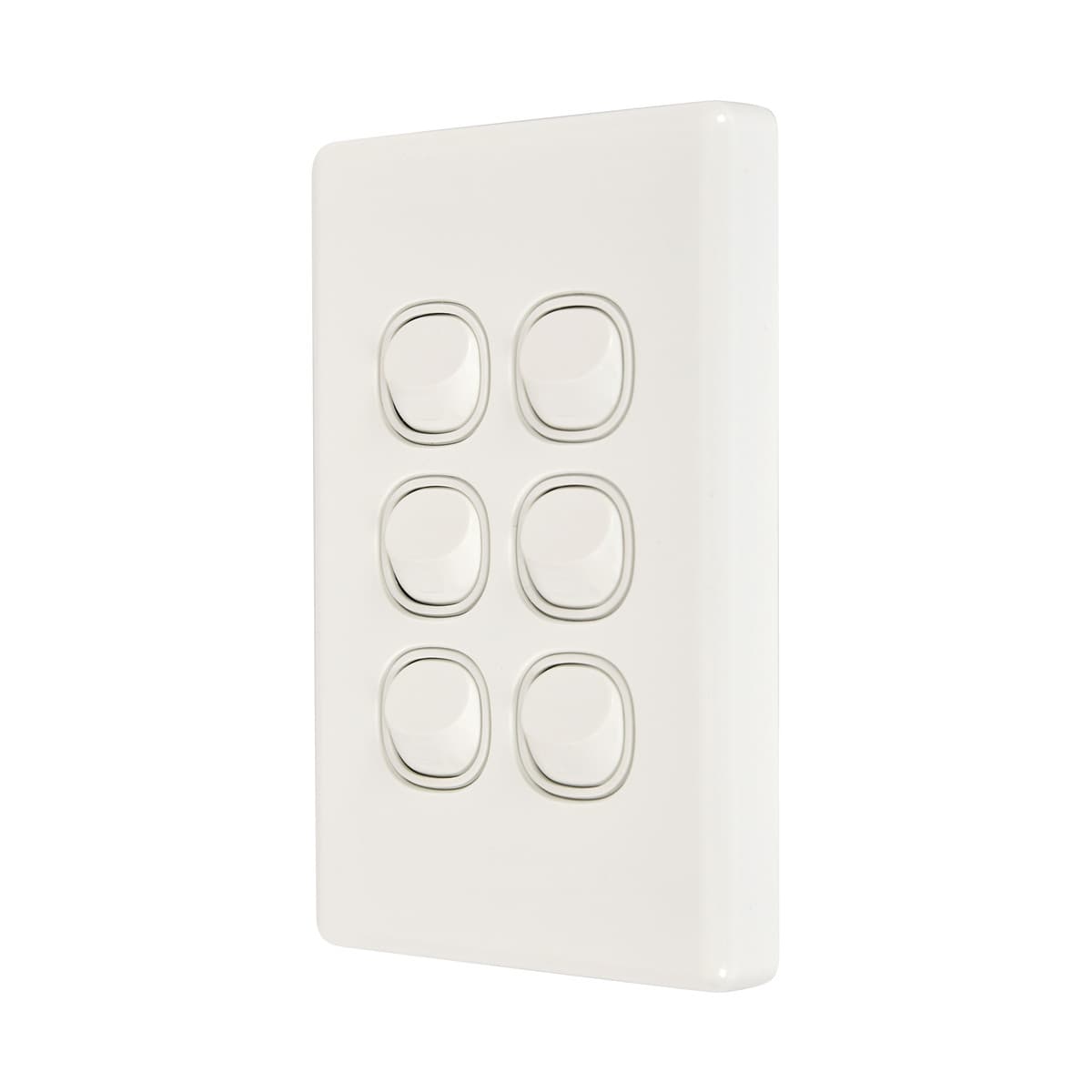 Lucci Power Gravity 6 Gang Switch in Gloss White-img-2