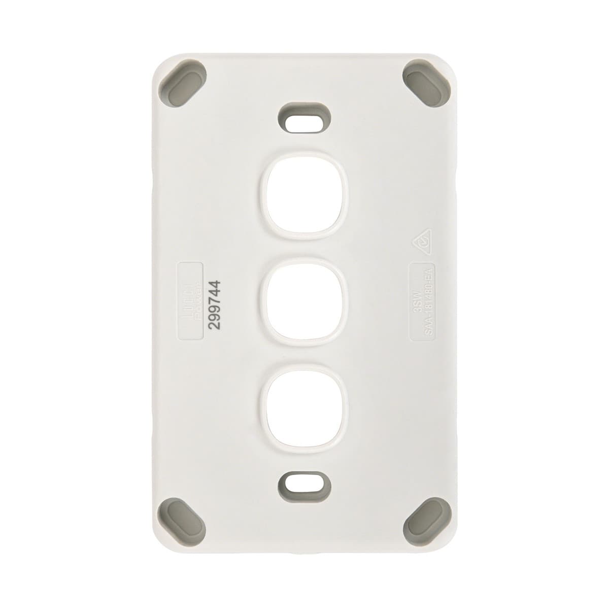 Lucci Power Gravity 3 Gang Plate Only in Gloss White-img-3