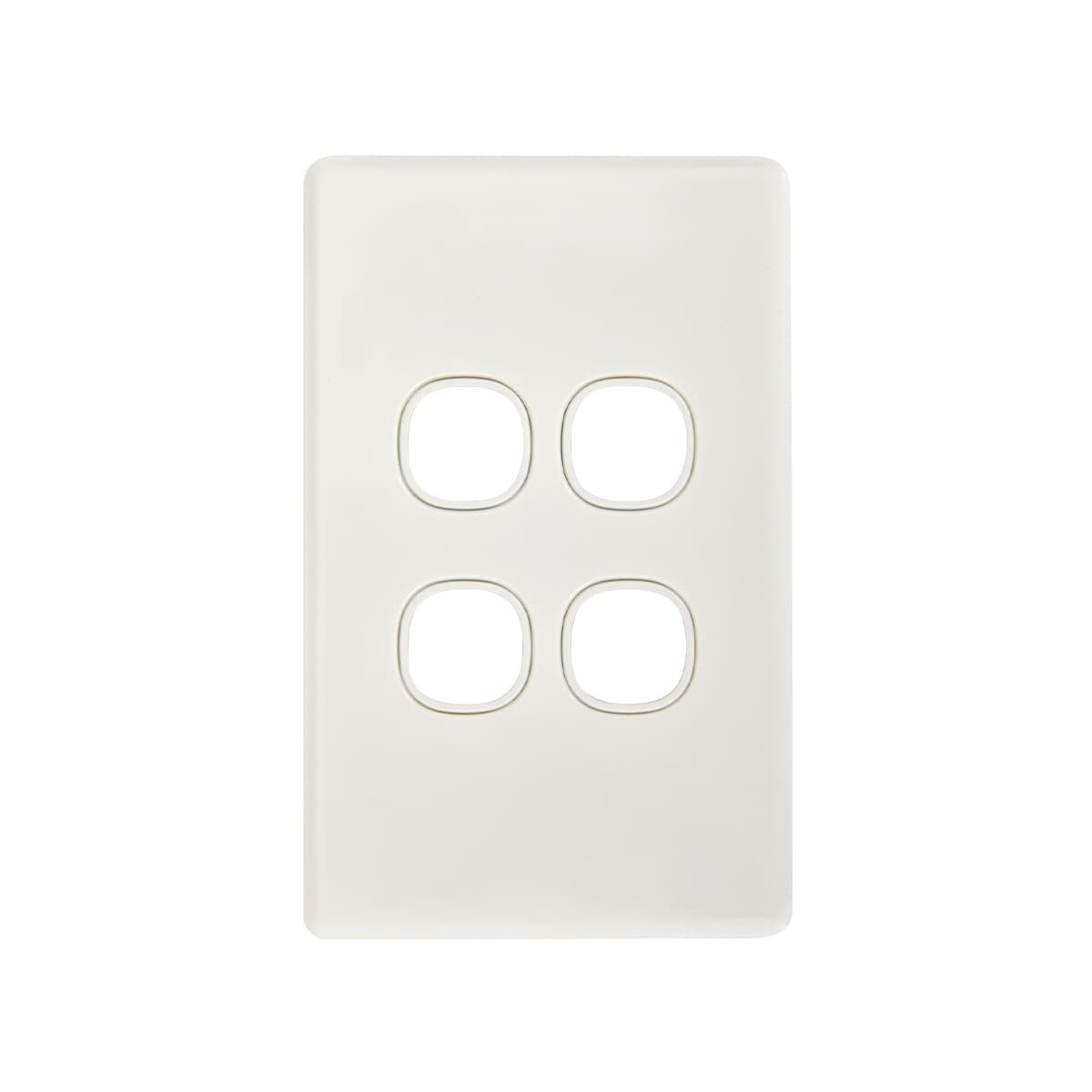 Lucci Power Gravity 4 Gang Plate Only in Gloss White-img-1