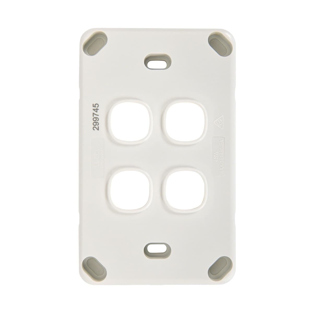 Lucci Power Gravity 4 Gang Plate Only in Gloss White-img-3