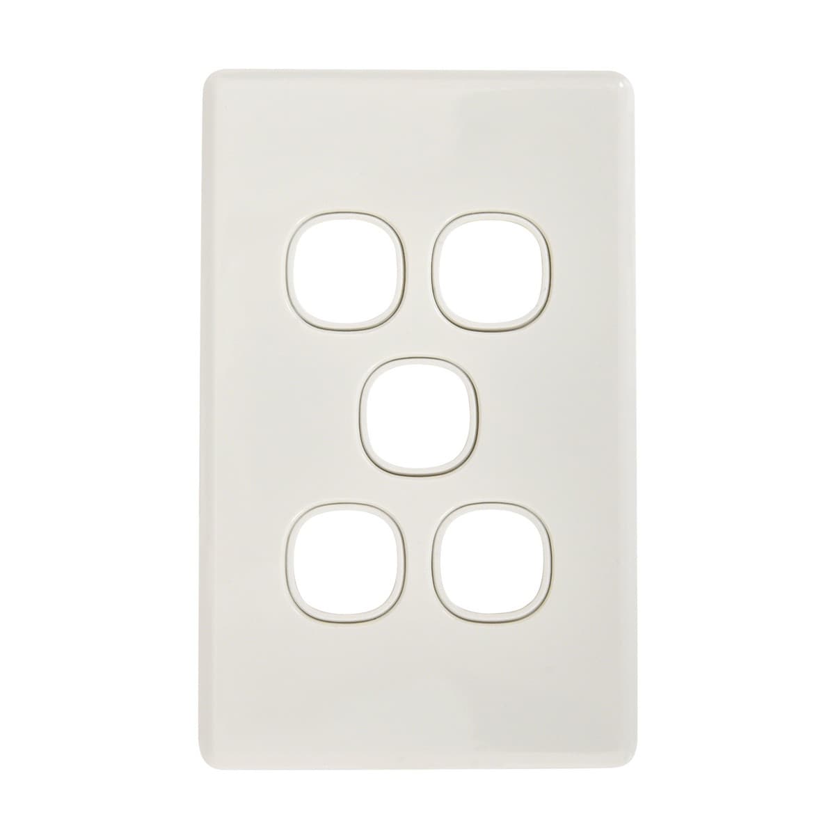 Lucci Power Gravity 5 Gang Plate Only in Gloss White-img-1