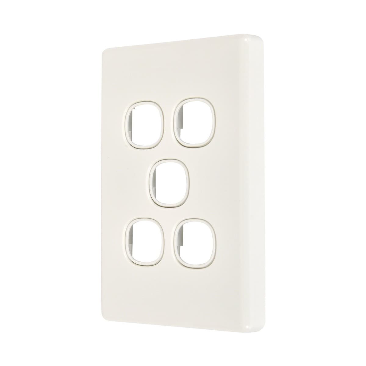 Lucci Power Gravity 5 Gang Plate Only in Gloss White-img-2