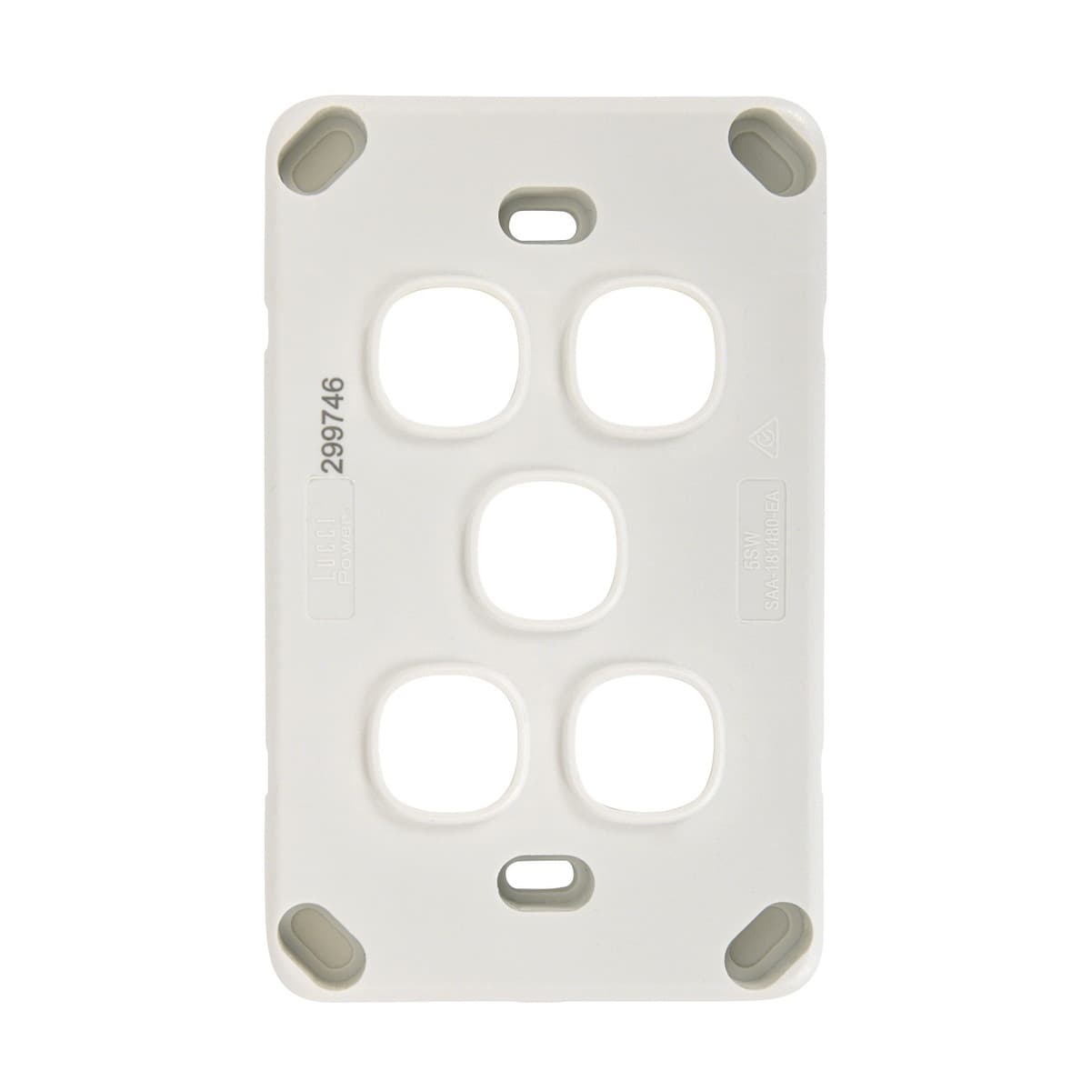 Lucci Power Gravity 5 Gang Plate Only in Gloss White-img-3