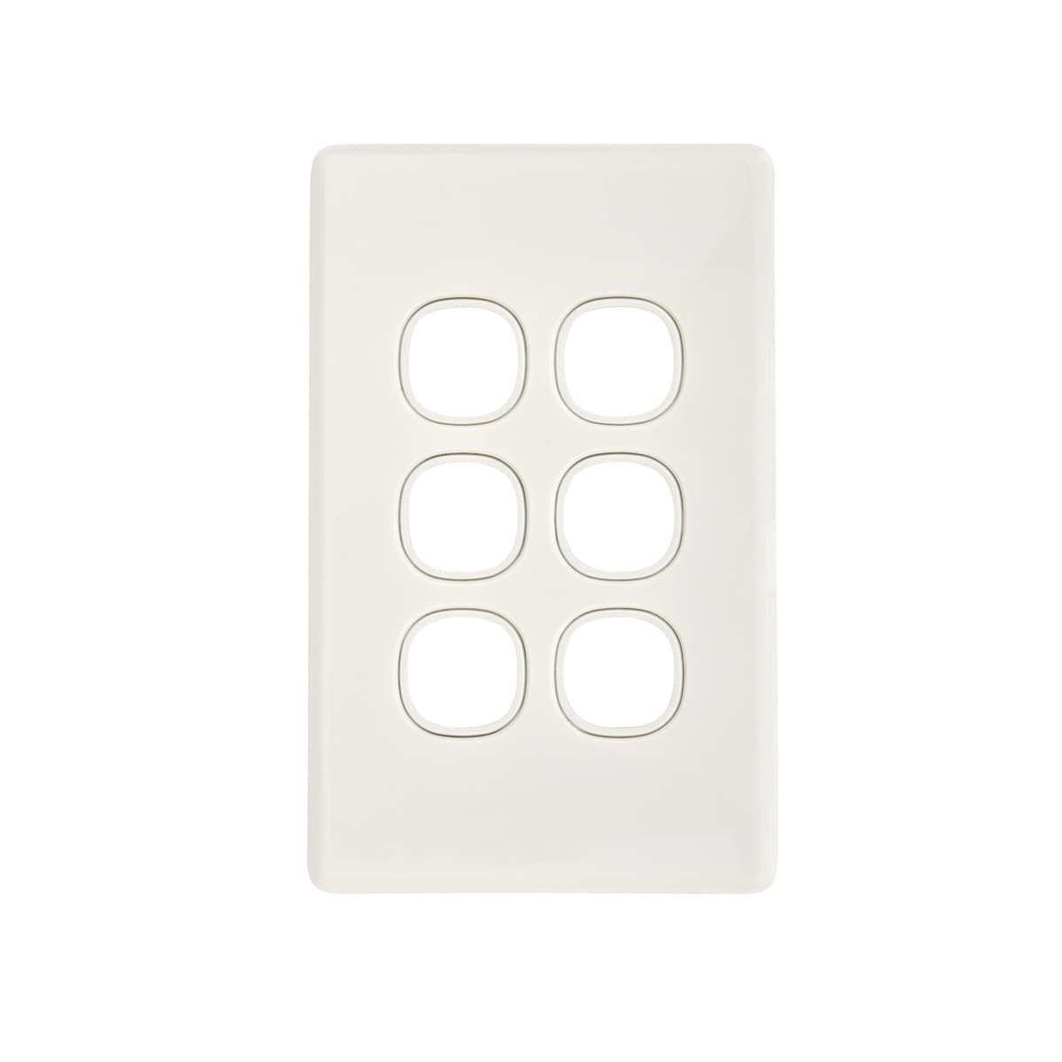 Lucci Power Gravity 6 Gang Plate Only in Gloss White-img-1