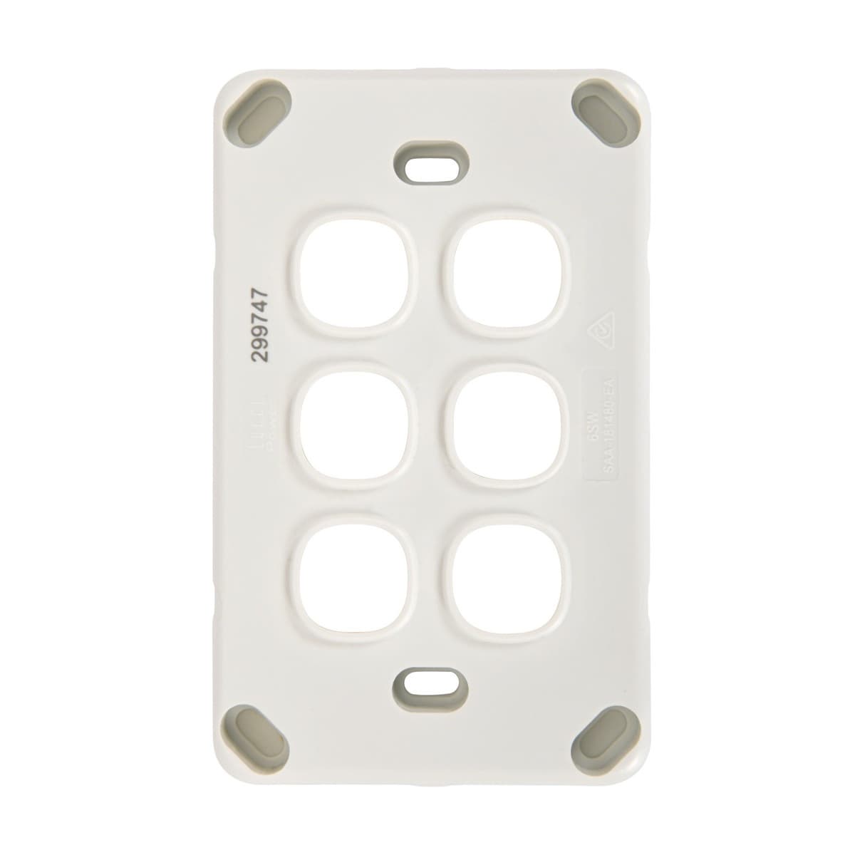 Lucci Power Gravity 6 Gang Plate Only in Gloss White-img-3