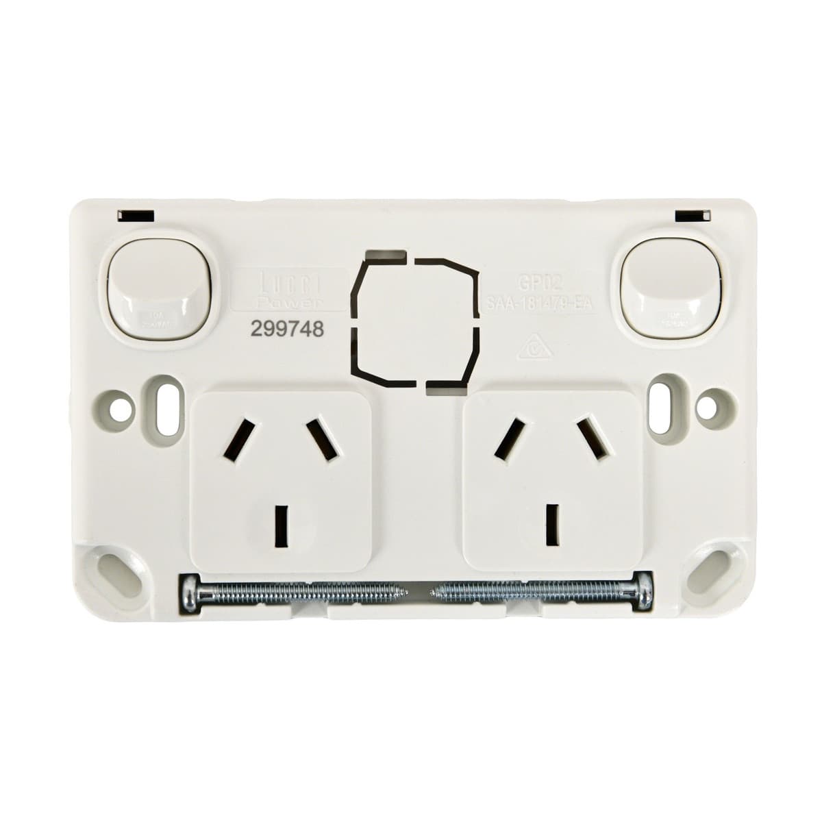Lucci Power Gravity Twin 10A GPO in Gloss White-img-3