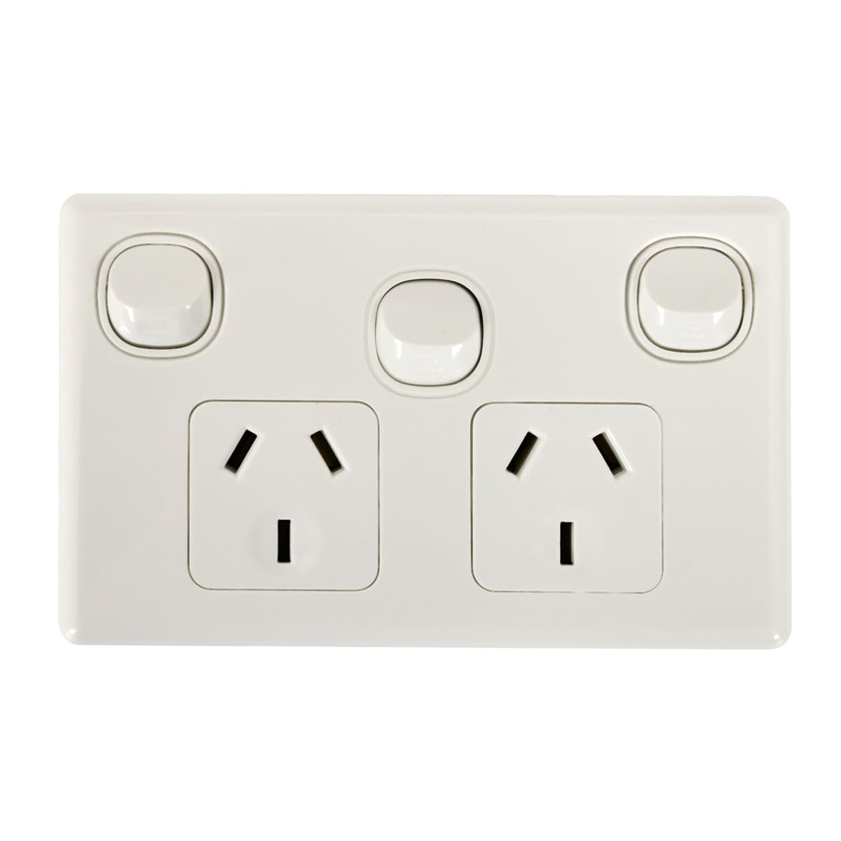 Lucci Power Gravity Twin 10A GPO with Extra Switch in Gloss White-img-4
