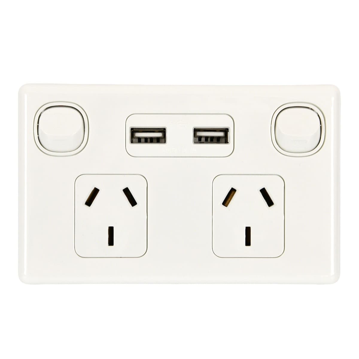 Lucci Power Gravity Twin 10A GPO with Double USB Ports in Gloss White-img-1