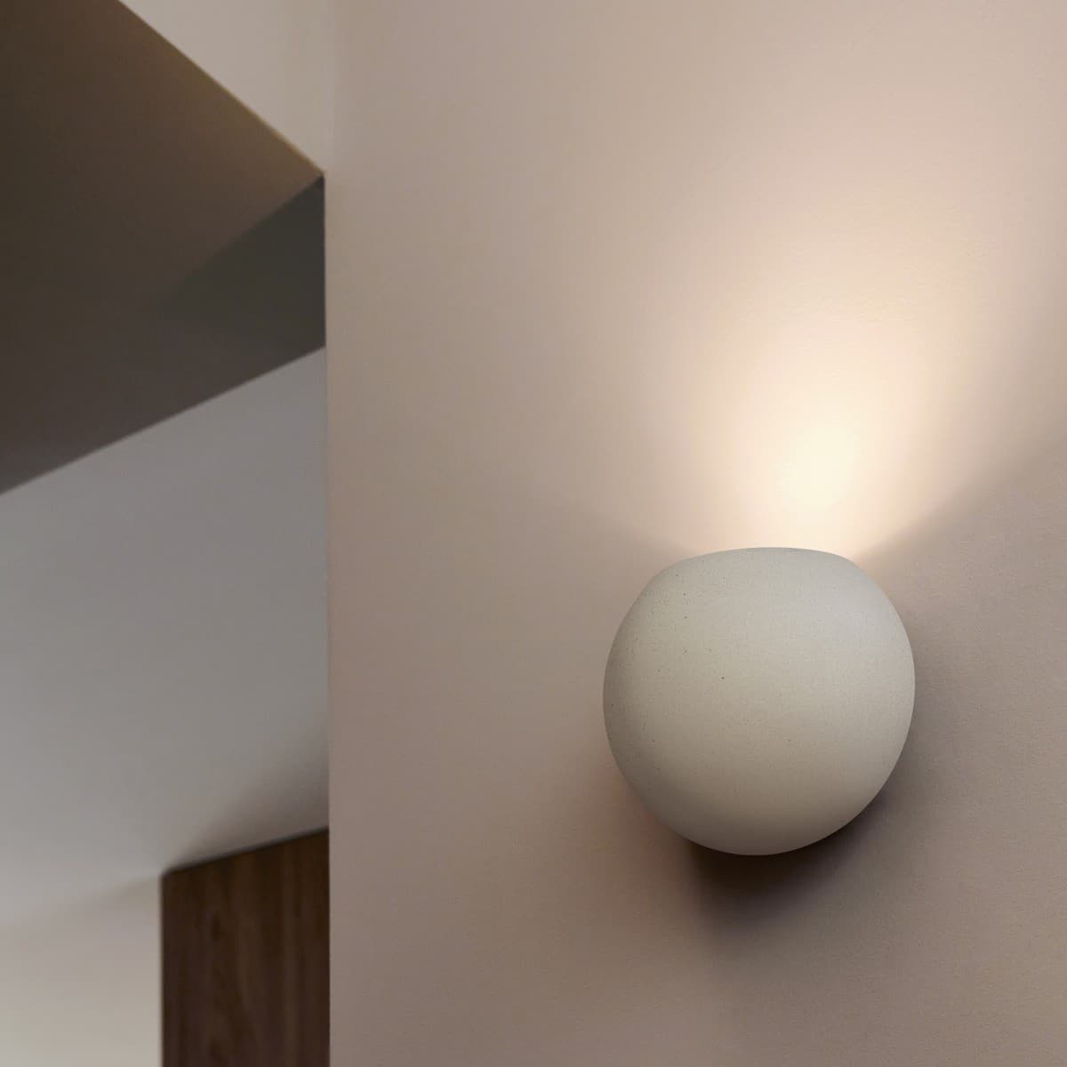 Ravine 1 Light Round Wall Sconce in Stone Concrete