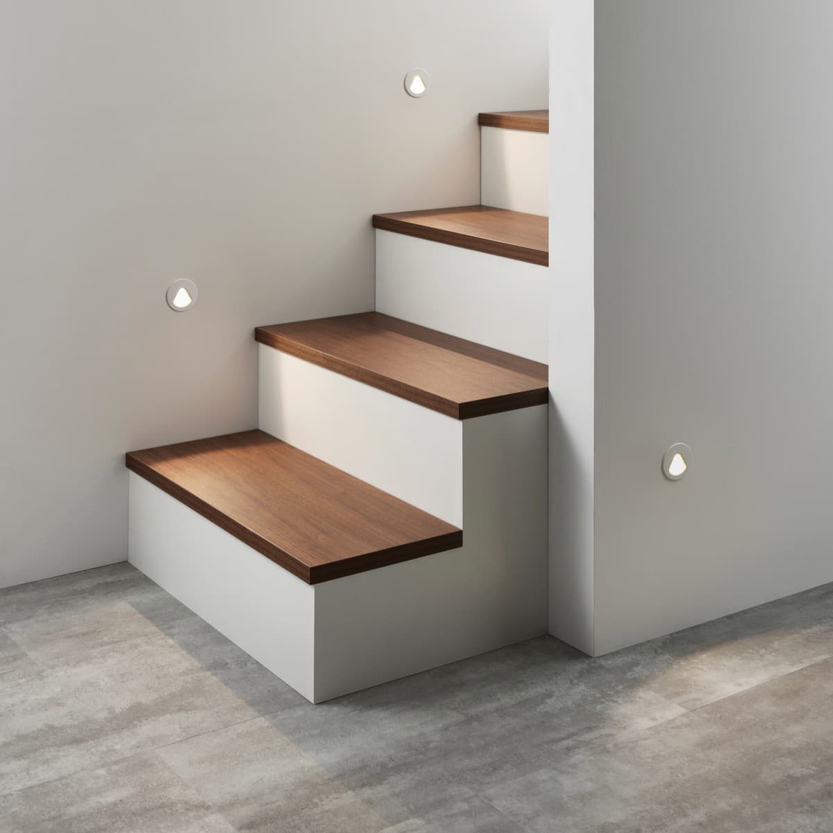 Pip LED Colour-Switching Round Flare Step Light in White-img-2