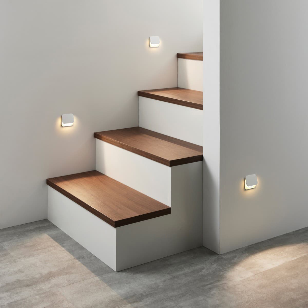 Pip LED Colour-Switching Square Fold Step Light in White-img-2