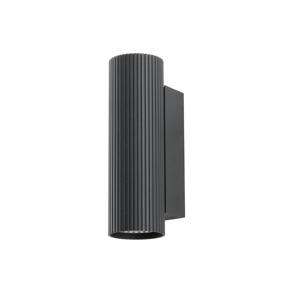 Jessy 2 Light Ribbed Up/Down Wall Light in Textured Black