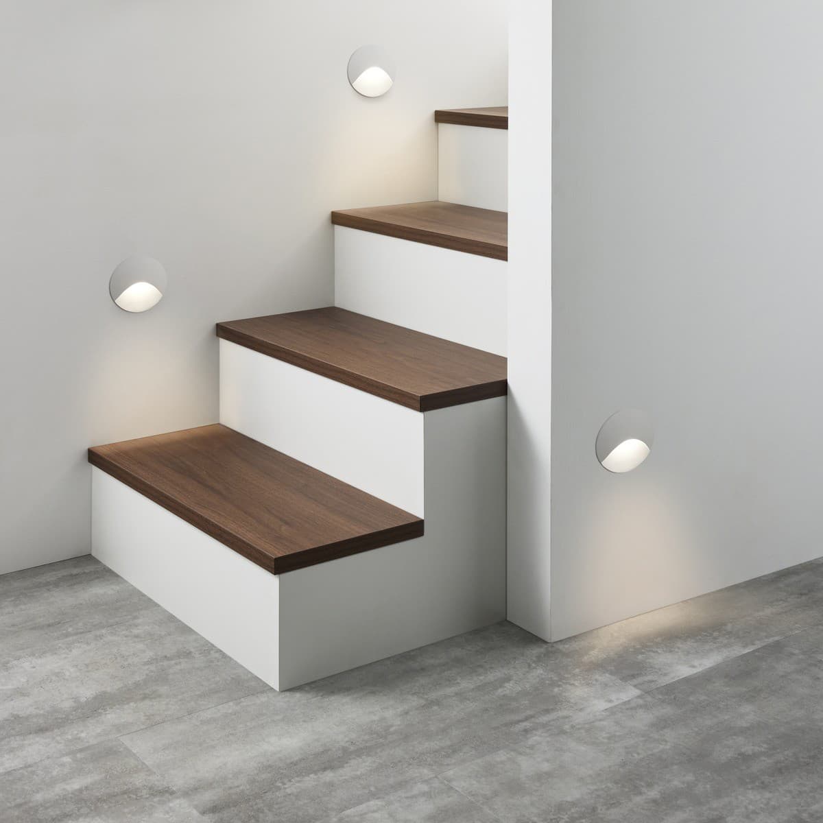 Tread LED Colour-Switching Round Indoor Step Light in White-img-2