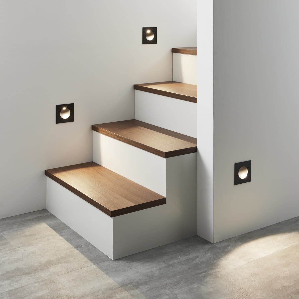 Gala LED Day Night Sleep Round Step Light in Black-img-2