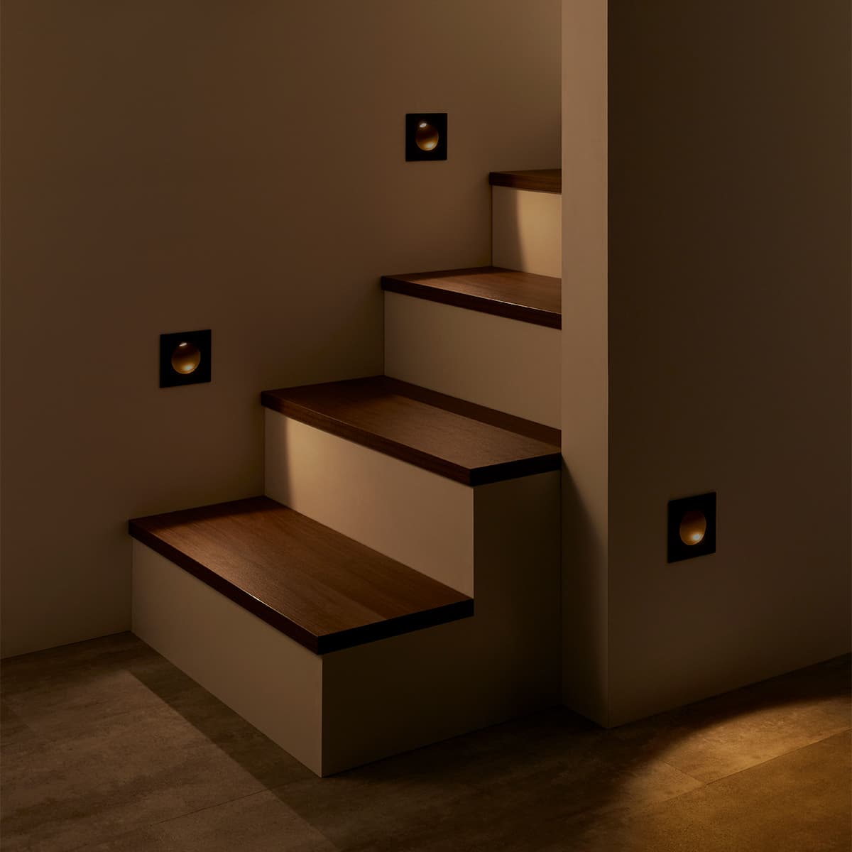 Gala LED Day Night Sleep Round Step Light in Black-img-4