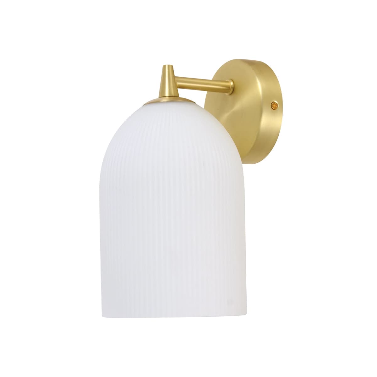 Camilla 1 Light Wall Bracket in Brass with Ribbed Opal Glass-img-1