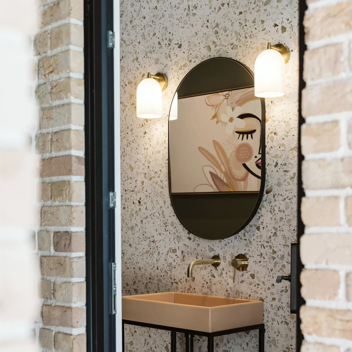 Camilla 1 Light Wall Bracket in Brass with Ribbed Opal Glass-img-2