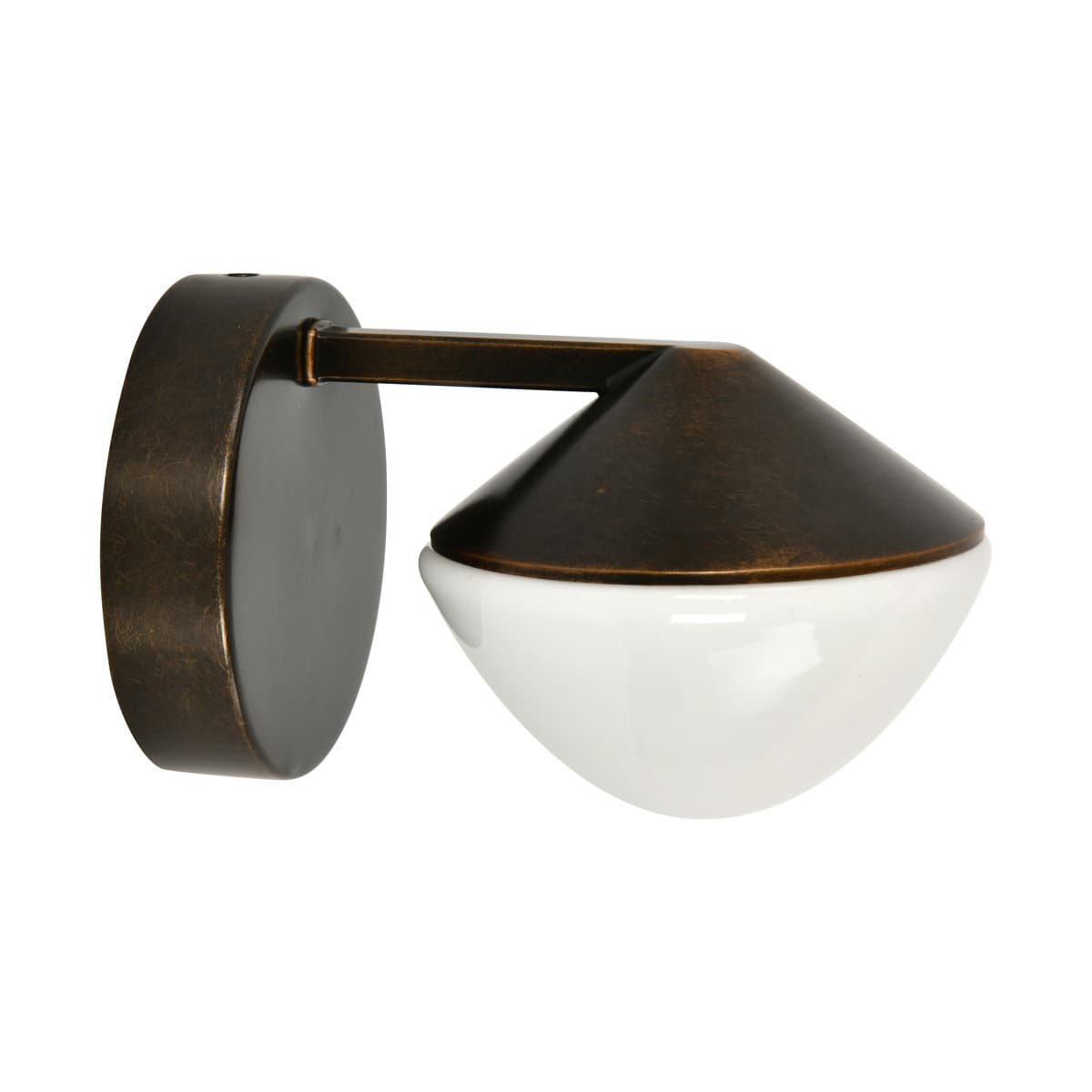 Oakleigh Wall Bracket in Bronze with Gloss Opal Glass-img-1