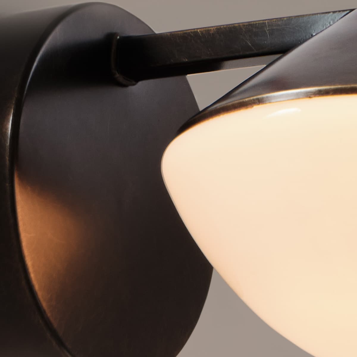 Oakleigh Wall Bracket in Bronze with Gloss Opal Glass-img-3