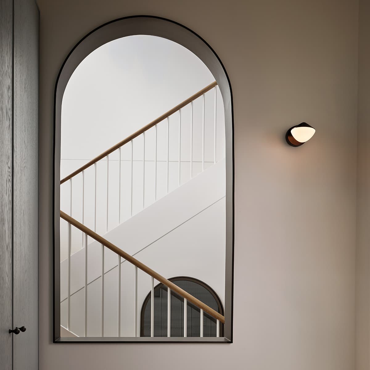 Oakleigh Wall Bracket in Bronze with Gloss Opal Glass-img-4